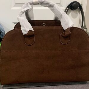 Elegant Large Brown Suede Women's Totebag